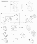 Blower HousingShrouds Flywheel Rewind Starter Diagram and Parts List for 093412-0011-01  Briggs and Stratton Engine